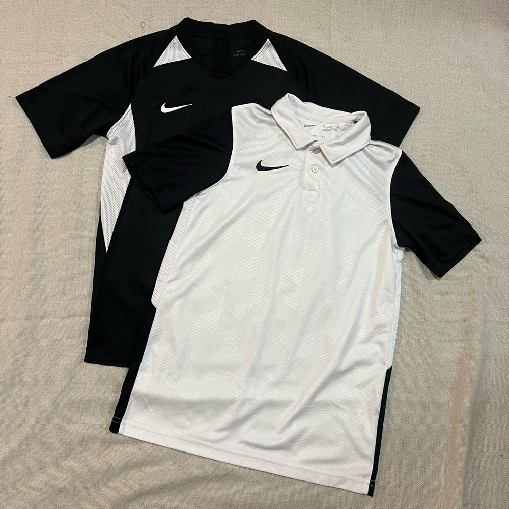 Boys Nike Black and White Dri-Fir Shirts
